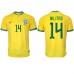 Cheap Brazil Eder Militao #14 Home Football Shirt World Cup 2022 Short Sleeve